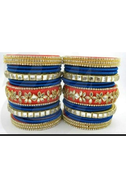 Bangle Set - Navy Blue and Red
